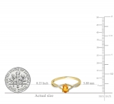 0.50 Carat (ctw) 10K Yellow Gold Oval Cut Citrine & Round Cut White Diamond Ladies Bridal Swirl Split Shank Engagement Promise Ring 1/2 CT
