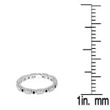0.25 Carat (ctw) 14K White Gold Round Black And White Diamond Ladies Vintage Style Anniversary Wedding Eternity Band Stackable Ring 1/4 CT