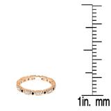 0.25 Carat (ctw) 18K Rose Gold Round Black And White Diamond Ladies Vintage Style Anniversary Wedding Eternity Band Stackable Ring 1/4 CT