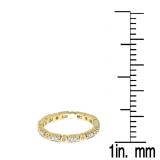 0.25 Carat (ctw) 14K Yellow Gold Round Champagne And White Diamond Ladies Vintage Style Anniversary Wedding Eternity Band Stackable Ring 1/4 CT