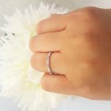 0.25 Carat (ctw) 10K White Gold Round Pink Sapphire And White Diamond Ladies Vintage Style Anniversary Wedding Eternity Band Stackable Ring 1/4 CT