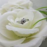 0.15 Carat (ctw) 10K White Gold Round Ruby & White Diamond Ladies Twisted Split Shank Promise Engagement Ring