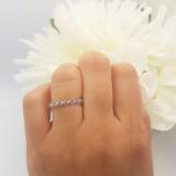 0.10 Carat (ctw) Sterling Silver Round Amethyst Ladies Anniversary Wedding Stackable Band Ring 1/10 CT