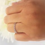 0.10 Carat (ctw) Sterling Silver Round Amethyst Ladies Anniversary Wedding Stackable Band Ring 1/10 CT
