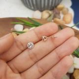 0.65 Carat (ctw) 14K Rose Gold Round Morganite & White Diamond Ladies Halo Style Stud Earrings