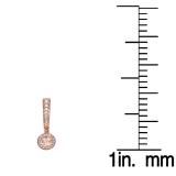 0.50 Carat (ctw) 10K Rose Gold Round Morganite & White Diamond Ladies Fine Dangling Drop Earrings 1/2 CT