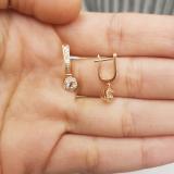 0.50 Carat (ctw) 14K Rose Gold Round Morganite & White Diamond Ladies Fine Dangling Drop Earrings 1/2 CT