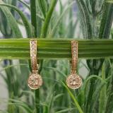 0.50 Carat (ctw) 14K Rose Gold Round Morganite & White Diamond Ladies Fine Dangling Drop Earrings 1/2 CT