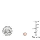 0.60 Carat (ctw) 10K Rose Gold Real Round Cut Morganite & White Diamond Ladies Cluster Halo Style Stud Earrings