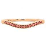 0.10 Carat (ctw) 10K Rose Gold Round Cut Ruby Ladies Stackable Anniversary Wedding Band 1/10 CT