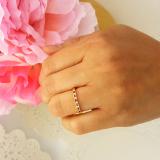 0.15 Carat (ctw) 10K Yellow Gold Round Ruby & White Diamond Ladies Anniversary Wedding Band Stackable Ring