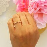 0.15 Carat (ctw) 10K Yellow Gold Round Ruby & White Diamond Ladies Anniversary Wedding Band Stackable Ring