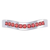0.25 Carat (ctw) 10K White Gold Round Cut Ruby Ladies Anniversary Wedding Band Stackable Ring 1/4 CT