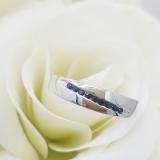 0.33 Carat (ctw) Sterling Silver Round Cut Blue Sapphire Men's Stackable Anniversary Wedding Band 1/3 CT