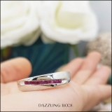 0.33 Carat (ctw) 10K White gold Round Cut Ruby Men's Stackable Anniversary Wedding Band 1/3 CT