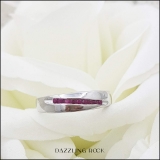 0.33 Carat (ctw) 10K White gold Round Cut Ruby Men's Stackable Anniversary Wedding Band 1/3 CT