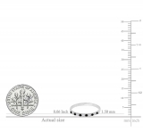 0.20 Carat (ctw) 14k White Gold Round Black & White Diamond Ladies Anniversary Wedding Ring Stackable Band 1/5 CT