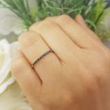 0.20 Carat (ctw) 10k Yellow Gold Round Blue Sapphire Ladies Anniversary Wedding Ring Stackable Band 1/5 CT