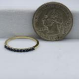 0.20 Carat (ctw) 10k Yellow Gold Round Blue Sapphire Ladies Anniversary Wedding Ring Stackable Band 1/5 CT