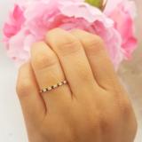 0.20 Carat (ctw) 10k Yellow Gold Round Blue Sapphire & White Diamond Ladies Anniversary Wedding Ring Stackable Band 1/5 CT