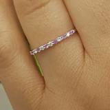 0.20 Carat (ctw) 14k White Gold Round Pink Sapphire & White Diamond Ladies Anniversary Wedding Ring Stackable Band 1/5 CT