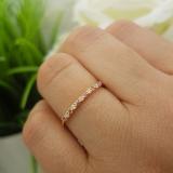 0.20 Carat (ctw) 14k Yellow Gold Round Pink Sapphire & White Diamond Ladies Anniversary Wedding Ring Stackable Band 1/5 CT