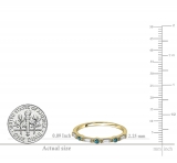 0.25 Carat (ctw) 10K Yellow Gold Round & Baguette Cut Blue & White Diamond Ladies Milgrain Anniversary Wedding Band 1/4 CT
