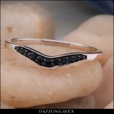 0.11 Carat (ctw) 18K White Gold Round Cut Blue Sapphire Ladies Anniversary Wedding Stackable Contour Guard Band