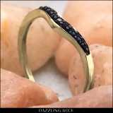 0.11 Carat (ctw) 18K Yellow Gold Round Cut Blue Sapphire Ladies Anniversary Wedding Stackable Contour Guard Band
