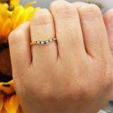 0.11 Carat (ctw) 14K Yellow Gold Round Cut Blue Sapphire & White Diamond Ladies Anniversary Wedding Stackable Contour Guard Band