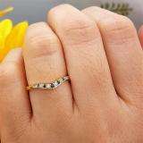 0.11 Carat (ctw) 14K Yellow Gold Round Cut Blue Sapphire & White Diamond Ladies Anniversary Wedding Stackable Contour Guard Band