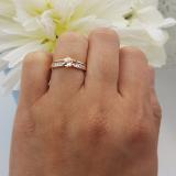 0.50 Carat (ctw) 18K Rose Gold Round Cut Morganite & White Diamond Ladies Bridal Engagement Ring With Matching Band Set 1/2 CT