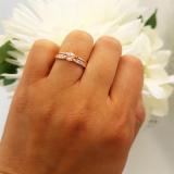 0.50 Carat (ctw) 18K Rose Gold Round Cut Morganite & White Diamond Ladies Bridal Engagement Ring With Matching Band Set 1/2 CT
