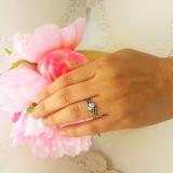 0.50 Carat (ctw) 10K White Gold Round Blue & White Diamond & Blue Sapphire Ladies Swirl Bridal Engagement Ring Set 1/2 CT