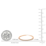 0.15 Carat (ctw) 10K Rose Gold Round Pink Sapphire & Peridot Ladies Anniversary Wedding Band Stackable Ring