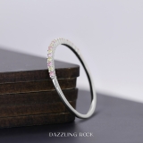 0.15 Carat (ctw) 10K White Gold Round Pink Sapphire & Peridot Ladies Anniversary Wedding Band Stackable Ring