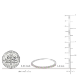 0.15 Carat (ctw) 10K White Gold Round Pink Sapphire & Peridot Ladies Anniversary Wedding Band Stackable Ring