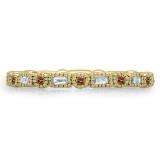 0.40 Carat (ctw) 14K Yellow Gold Round & Baguette Champagne & White Diamond Ladies Vintage Style Anniversary Wedding Eternity Band Stackable Ring