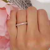 0.40 Carat (ctw) 10K White Gold Round & Baguette Pink sapphire & White Diamond Ladies Vintage Style Anniversary Wedding Eternity Band Stackable Ring