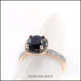 1.75 Carat (ctw) 14K Rose Gold Cushion Cut Blue Sapphire & Round Cut White Diamond Ladies Bridal Halo Engagement Ring With Matching Band Set 1 3/4 CT