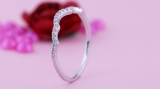 14K White Gold Round White Diamond Ladies Matching Band