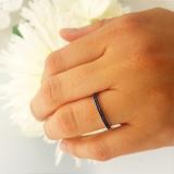 0.10 Carat (ctw) Sterling Silver Round Blue Sapphire Wedding Anniversary Stackable Band Ring 1/10 CT