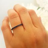 0.10 Carat (ctw) Sterling Silver Round Blue Sapphire Wedding Anniversary Stackable Band Ring 1/10 CT