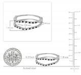 0.18 Carat (ctw) 10K White Gold Round Black & White Diamond Ladies Anniversary Wedding Band Enhancer Guard Double Ring