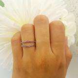 0.18 Carat (ctw) 10K White Gold Round Ruby Ladies Anniversary Wedding Band Enhancer Guard Double Ring