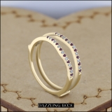 0.18 Carat (ctw) 10K Yellow Gold Round Ruby & White Diamond Ladies Anniversary Wedding Band Enhancer Guard Double Ring