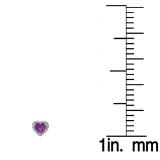 1.60 Carat (ctw) 10K White Gold Heart Shape Amethyst & Round Cut Diamond Ladies Halo Stud Earrings