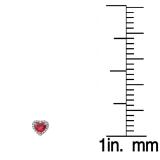 2.25 Carat (ctw) 18K White Gold Heart Shape Ruby & Round Cut Diamond Ladies Halo Stud Earrings