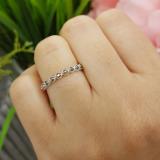 0.10 Carat (ctw) Sterling Silver Round Black Diamond Ladies Anniversary Wedding Stackable Band Ring 1/10 CT