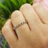 0.10 Carat (ctw) Sterling Silver Round Black Diamond Ladies Anniversary Wedding Stackable Band Ring 1/10 CT